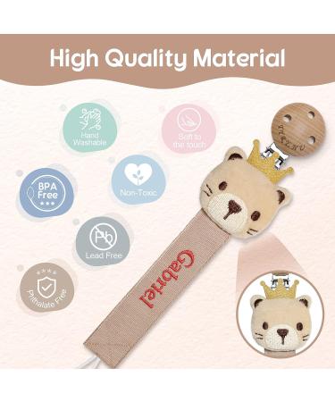 Personalized Dummy Clip for Baby | Custom Name Soother Pacifier Holder Set | BPA-Free | Unisex Newborn Gift | Bear Design - Buy Online on GoSupps.com