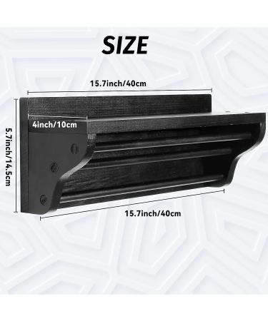 Pllieay Wooden Medal Hanger Display with Shelf - Black Race Medal Trophy Holder - Buy Online on GoSupps.com