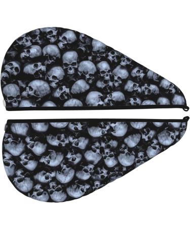 Buy Gothic Skull Microfiber Hair Towel | Super Absorbent Coral Velvet Wrap for Long Curly & Thick Hair - Fast International Shipping - Buy Online on GoSupps.com