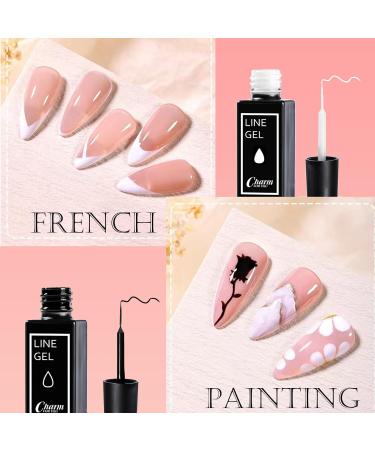 White Gel Nail Polish Liner - 10ml Thin Brush for French Manicure & Nail Art | Soak Off UV/LED, DIY Salon Quality - Buy Online on GoSupps.com