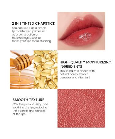 FREEORR Tinted Lip Balm and Chapstick 2-in-1 Moisturizing Lipstick - Pack of 6 - Buy Online on GoSupps.com