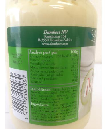 Damhert Damhert Mayonnaise Sodium Marm Gluten-Free 300g 1 unit - Buy Online on GoSupps.com