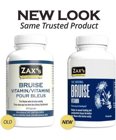 ZAX'S ORIGINAL Bruise Vitamin 2-Pack Pharmacist-Developed Bruising Supplements Potent Swelling & Bruise Reducer with Zinc Vitamins K D3 C Citrus Bioflavonoids 120 Caps Pair with Arnica Cream 60 Count (Pack of 2) - Buy Online on GoSupps.com