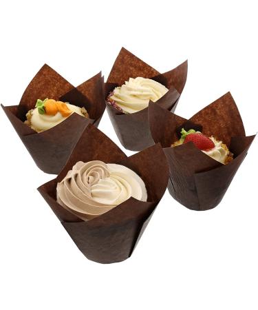 Large Royal Brown Tulip Style Baking Cups - Sleeve of 200 - Buy Online on GoSupps.com