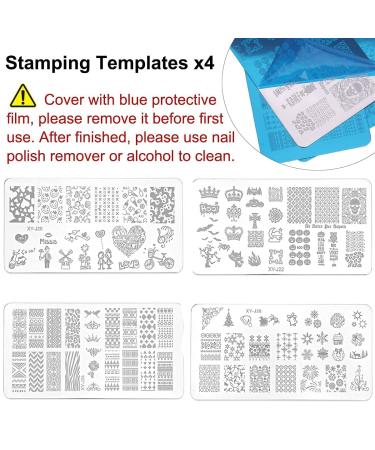 TopDirect Nail Stamping Gel Polish Kit - 8 Colors + 4 Templates + Stamper with Scrapers - Nail Art Manicure Tool Set (Pack of 8) - Buy Online on GoSupps.com