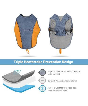 Buy All-Sopets Dog Cooling Vest | Breathable & Comfortable Summer Jacket with Reflective Strip | Blue-Orange Pet Clothing - Buy Online on GoSupps.com