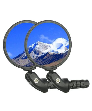 BriskMore 2PCS Bike Mirrors,Bike Bar End Mirror, HD Glass Convex Lens Bicycle Rearview Mirror, Safe Cycling Rearview Mirror A: 3" for Flat or Drop Bar Bike