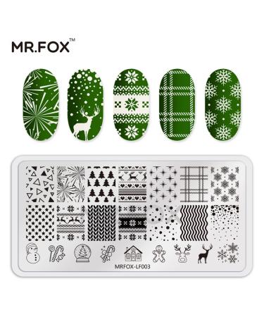 MRFOX Christmas Snow & Lightning Nail Art Stamp Board Set - DIY Stamping Template - Buy Online on GoSupps.com