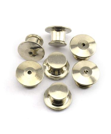 LQ Industrial 12PCS Metal Locking Pin Backs Clasp Bulk Pin Keepers for Name Tags Displaying Books Disney Pins Silver