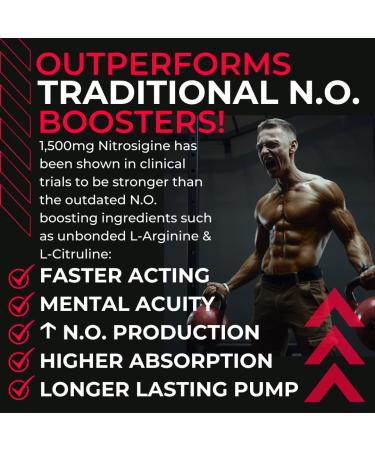 Primal Pump Nitric Oxide Supplement - 1500mg Nitrosigine L Arginine & Beet Root for Muscle Growth Energy & Focus - Max Strength Pre Workout N.O. Booster - Buy Online on GoSupps.com