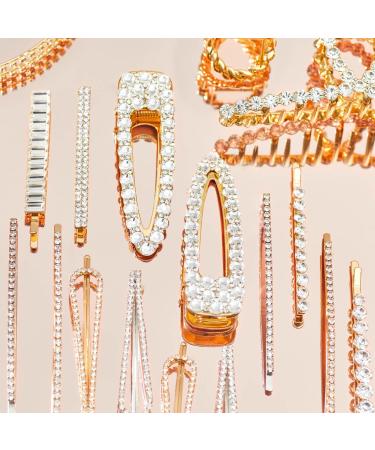 Kitsch Large Rhinestone Hair Clips for Women Elegant Gold Hair Clip Easy to Open Alligator Hair Clips Pretty Metal Hair Clips for Styling Short Hair Cute Hair Clips for All Hair Types 1pc Gold - Buy Online on GoSupps.com