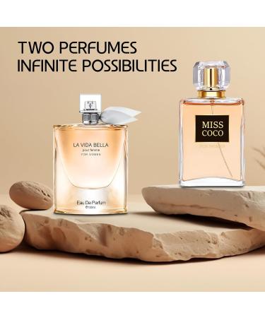 Women Perfume 2PCS Combo La Vida Bella&Miss Coco Nice Scent Eau De Parfum Long Lasting Fragrance 3.4 Fl Oz Spray Each for Daily Used la vida bella/miss coco. - Buy Online on GoSupps.com