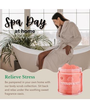 Organic Grapefruit Salt Scrub - Smooth Skin Exfoliator with Shea Butter & Vitamin E | 10 oz - Buy Online on GoSupps.com