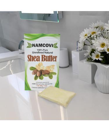 Namcovi Raw Shea Butter 1.1 lbs - Grade A Unrefined African Shea Butter for Skin, Hair & Body Care - Ivory Shea Butter for DIY Recipes - Buy Online on GoSupps.com