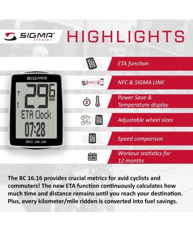 Buy Sigma Sport Bicycle Computer BC 16.16 STS - 16 Functions Wireless Speedometer International Shipping Available - Buy Online on GoSupps.com