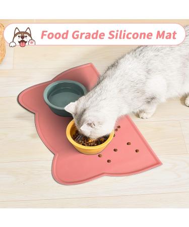 Cat Food Mat Non Slip Cat Dog Bowl Mat Silicone Cat Dog Feeding Mat Stop Food Water Spills Pet Food Mat Waterproof Cat Dog Mat for Floors (44 * 25.5CM Pink) - Buy Online on GoSupps.com