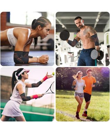 ACWOO Elbow Support Strap XL - Anti-Slip Compression Brace for Tennis Elbow, Tendonitis & Arthritis - Orange Sports Sleeve for Powerlifting & Bodybuilding - Buy Online on GoSupps.com