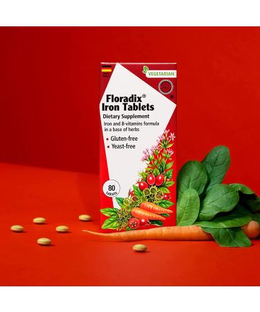 Gaia Herbs Floradix Iron Tablets - 120 Tablets for Enhanced Energy & Vitality - Buy Online on GoSupps.com