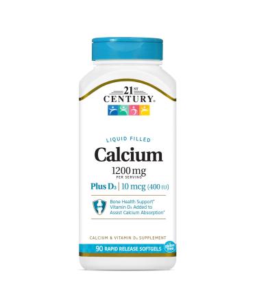 21st Century Liquid Filled Calcium 1200 mg + D3 90 Softgels