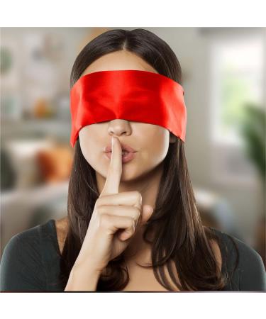 2 Pack Silk Satin Blindfold Eye Masks for Sleeping Games - 155cm/62 - Black+Red Silk Eye Covers - Satin Sleep Mask - Buy Online on GoSupps.com