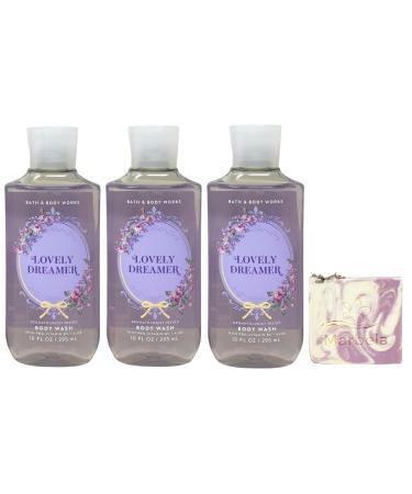 Bath & Body Works Lovely Dreamer 3 Body Washes with a Lavender Dream Bar Soap