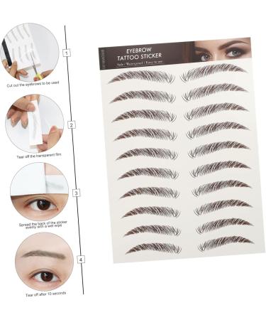 Beavorty 45 Sheets waterproof eyebrow stickers beauty tools false eyebrows dark brown Temporary Brow Tattoos - Buy Online on GoSupps.com