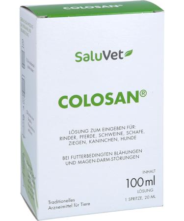 Saluvet Colosan 100 ml - Approved Medicine for Horses Cattle Pigs Sheep Goats Rabbits & Dogs | Treat Flatulence & Gastrointestinal Disorders - International Shipping Available - Buy Online on GoSupps.com