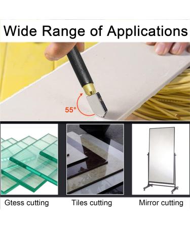 iJiZuo Glass Cutter Kit - Professional Pencil Style Oil Feed Tool for Glass, Tiles, Mirror & Mosaic - 2mm-20mm Cutting Head - Buy Online on GoSupps.com