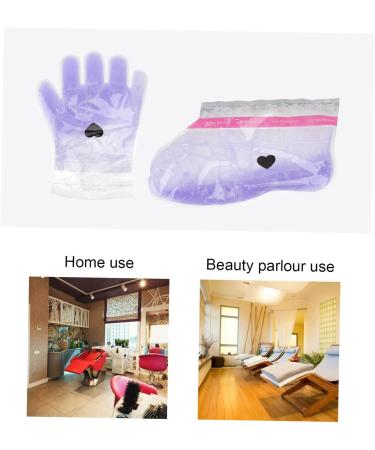 minkissy 2 Pairs Wax Gloves Wax Feet Moisturizing Work Gloves Hawaiian Floral Hair Foot Spa Kit Heated Gloves Paraffin Wax Bath Mitts Foot Spa Cover Purple Portable Foot Mask Pe Bag - Buy Online on GoSupps.com