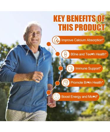 Natural D3 K2 Vitamin Gummies: Sugar Free Chewable Supplement Plus Magnesium Zinc Calcium B12 B6 B9 for Immune Skin Health Support Stress Relief - for Low Energy Sports Adults(120Count) Orange 60 Count (Pack of 2) - Buy Online on GoSupps.com