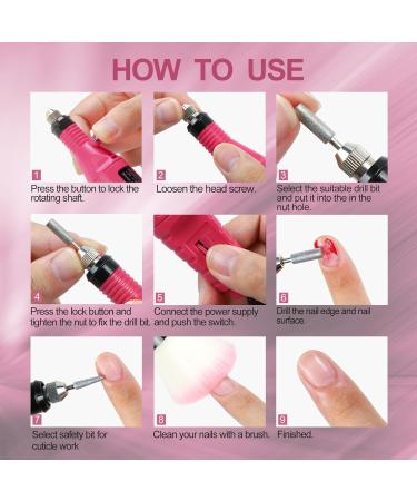 PEACECOLOR Red Mini Nail Drill Machine Electric Nail Files for Beginners Professional Compact Nail Drill Machine Set for Acrylics Nails Electronic Equipment Home Salon DIY Nail Art Use Xa-29 - Buy Online on GoSupps.com