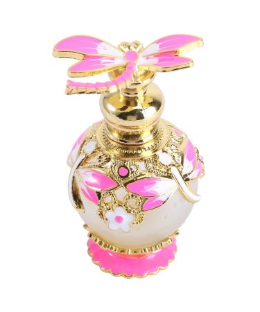 Angoily 15 Dragonfly Perfume Bottle Dubai Style Essential Oil Bottle Ml Perfume Bottle Decor Jewelry Holder Refillable Perfume Bottle Empty Fragrance Bottle Frosted Glass Bottle 8X4X4CM Pink