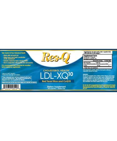 Res-Q LDL-XQ10 Red Yeast Rice & CoQ10 Supplement - 120 Capsules - Buy Online on GoSupps.com