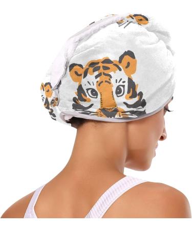 Buy Tiger Head Hair Towel 2 Pack - Super Absorbent Quick Dry Hair Turbans for Women & Girls - Buy Online on GoSupps.com