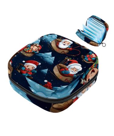 MUOOUM menstrual artery Bag zipper Women's bond bag tampons collect bags for women girls (Christmas gingerbread man pattern) color 6 4.7x6.6x6.6 in/12x17x17 cm