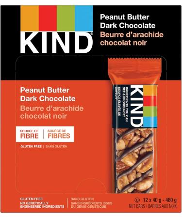 KIND Bars Peanut Butter Dark Chocolate Gluten Free 40 Grams 12 Count & Healthy Grains Bars Peanut Butter Dark Chocolate Gluten Free 35 Grams 5 Count - Buy Online on GoSupps.com