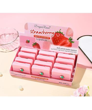 Bekoeen 5Pcs Girls Mini Matte Lipstick Set - Strawberry Flavor, Long Lasting with Cute Box - Buy Online on GoSupps.com