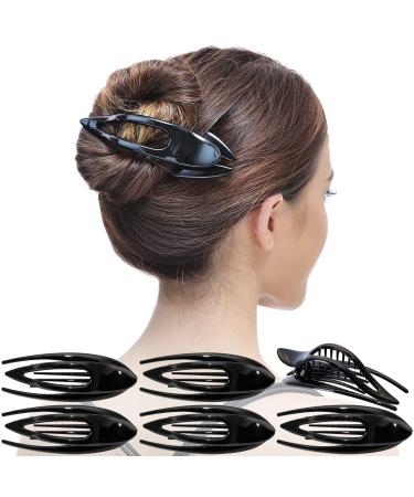 RC Roche 6 pieces hair clip hair clamp French curved for women girls solid hold without slides high quality hair large black 1 piece (6 -pack) black - Buy Online on GoSupps.com