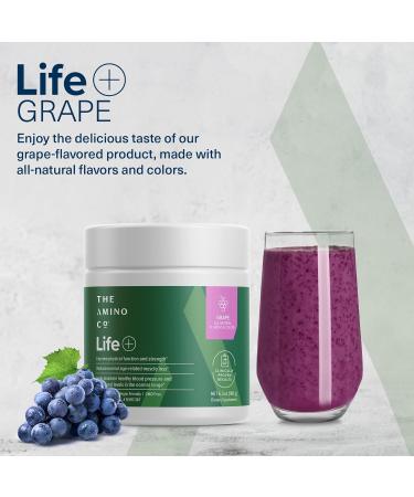 Life Essential Amino Acids Powder - Vegan EAA Supplement for Muscle Growth & Heart Health - Non-GMO Grape Flavor 30 Servings - Blood Pressure Support for 40 - Buy Online on GoSupps.com