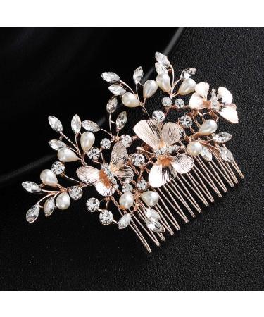 Kercisbeauty Light Champagne Hair Comb | Wedding Bridal Headpiece for Women | Bridesmaid Gift (Rose Gold) - Buy Online on GoSupps.com
