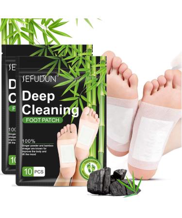 20PCS Foot Pads, Deep Cleansing Foot Patch, 20PCS Soothing Deep Cleansing Foot Pads with Bamboo Vinegar and Ginger Powder for Relieve Stress and Improve Sleep 20 Pcs