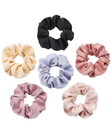Silk hair tie scrunch hair scrunching hair bands elastic soft hair bands hair jewelry Elegant ponytail holder hair band headbands for women women girls hair jewelry 6 pieces