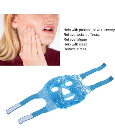 Facial Mask Sleeping Hot Cold Compress Gel Bead Face Cover Soft Swelling Stress Relief Heat Ice Pack Face Cover Dark Blue - Buy Online on GoSupps.com