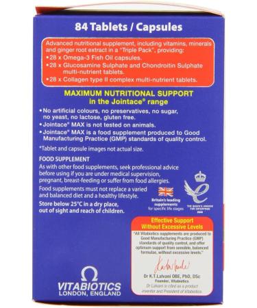 Vitabiotics Jointace Max Tablets - 84 Tablets | Targeted Joint Support Formula - Buy Online on GoSupps.com