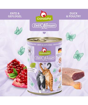 Granapet Delicatessen Duck & Poultry Wet Cat Food - Grain Free & No Sugar Additives - 6 x 400g Gourmet Cat Food - Buy Online on GoSupps.com
