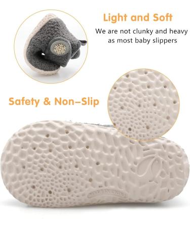 JIASUQI Baby Winter Boots | Infant Cozy House Slippers for Newborns | Anti-Skid Toddler Soft Socks | Grey | 0-6 months - Buy Online on GoSupps.com