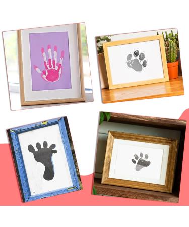 Baby Handprint and Footprint Kit 2 Pcs Clean Touch Baby Ink Pads for Hands and Feet with 4 Stamp Cards Safe Non-Toxic Inkless Handprint Kit for Baby Handprint Family Keepsake Gifts (Black) - Buy Online on GoSupps.com
