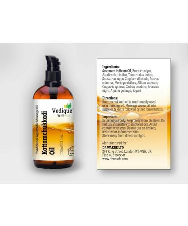 Vedique Kottamchukkadi Oil 500ml | Ayurvedic Massage Oil for Muscles & Joints | 10 Medicinal Herbs | Vata Balancing | All-Natural Herbal Remedy - Buy Online on GoSupps.com
