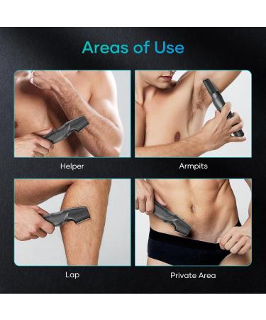Kensen Body Hair Trimmer for Men - Groin & Pubic Hair Groomer Wet/Dry Cordless with V-Shaped Head & 2 Comb Attachments - International Shipping Available - Buy Online on GoSupps.com