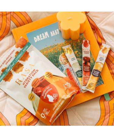 Rasa Hydration Adaptogen Powder Variety Pack | Electrolyte Mix for Rapid Hydration & Stress Support | Ginseng Real Fruit & Coconut Water | Peach Passion Lemon Ginger & Raspberry Hibiscus | 15 Pack - Buy Online on GoSupps.com
